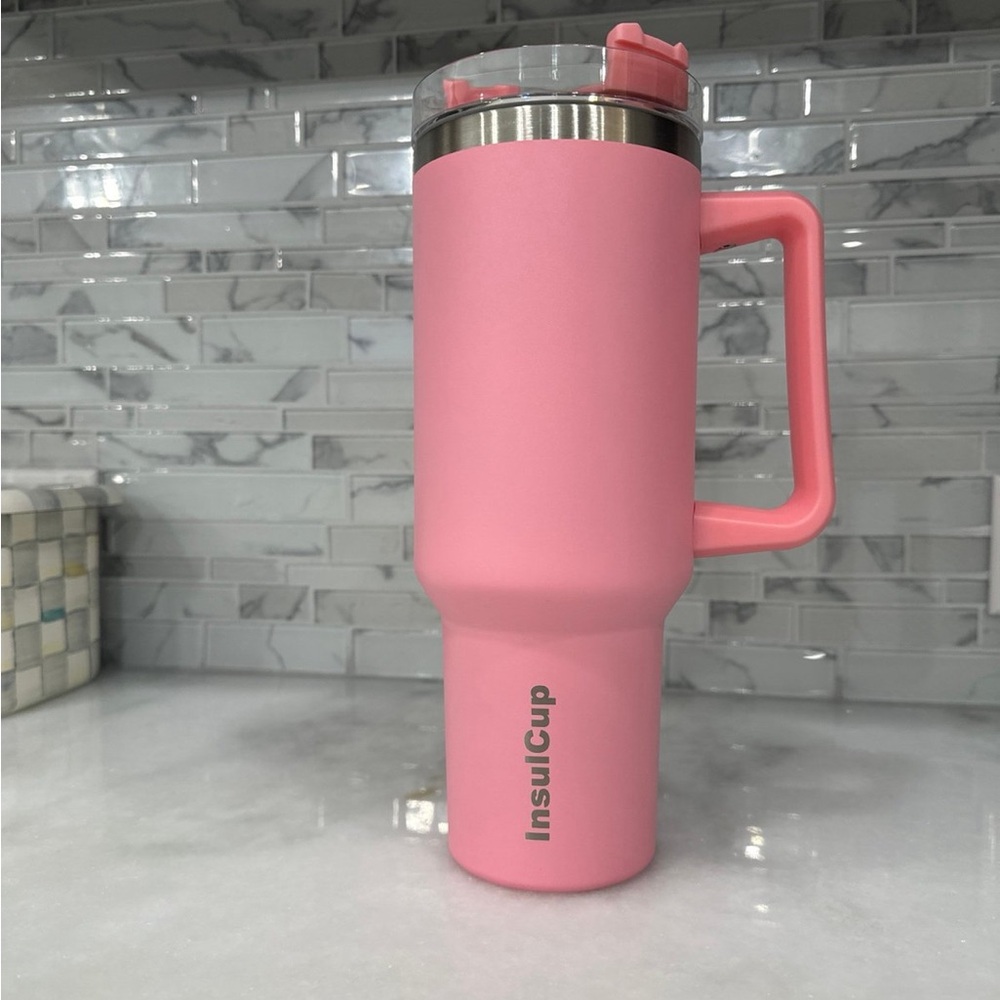 40oz tumbler insulated InsulCup matte pink